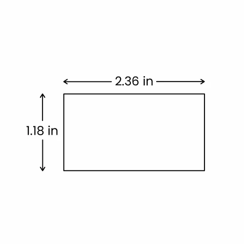 1.18 x 2.36 in
